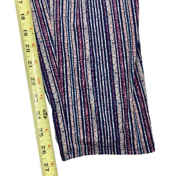 BCBGeneration Jumpsuit Women M Crossover V-neck Draped Pocket Striped Boho Beach - Picture 13 of 16